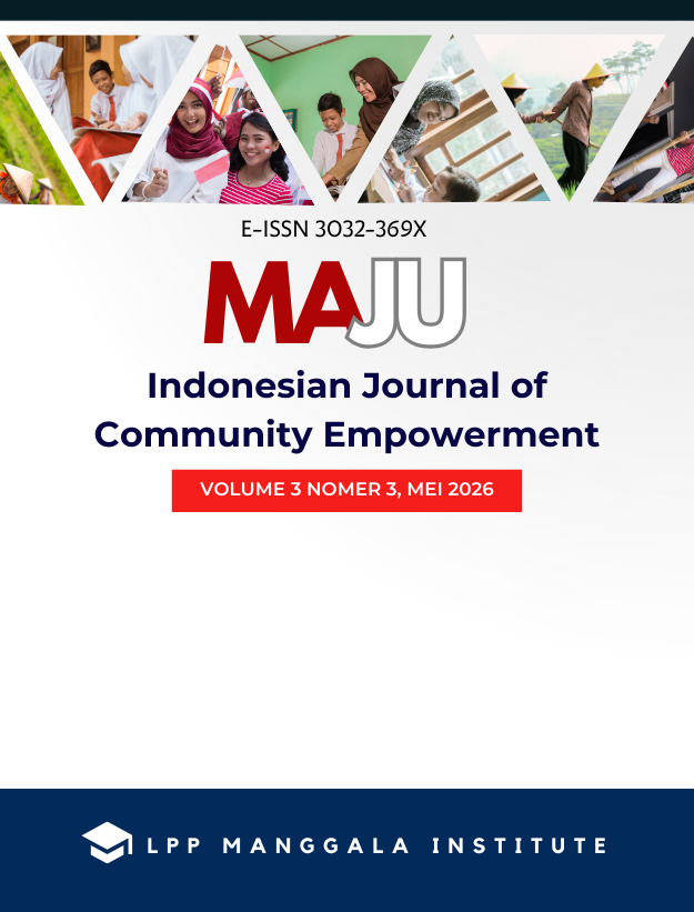 					View Vol. 3 No. 3 (2026): MAJU : Indonesian Journal of Community Empowerment, Mei 2026 (In Press)
				